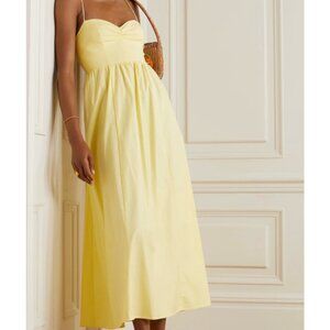 Reformation Dovie Dress in Pale Yellow Strappy Back Midi Size M NWT